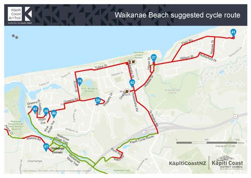 Waikanae Beach suggested cycle route