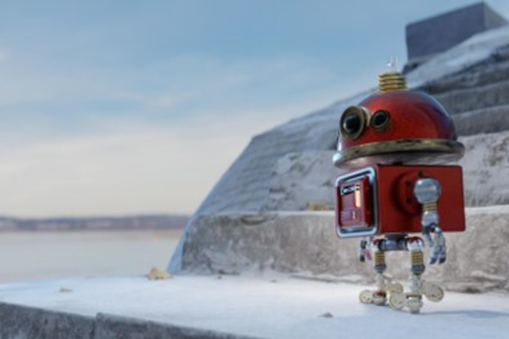 Denise Rozney 3D Art featuring a red robot